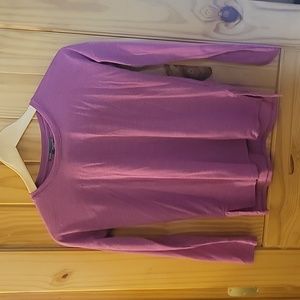 Vince Long Sleeve Tee, Pink, Size Large with a tight fit